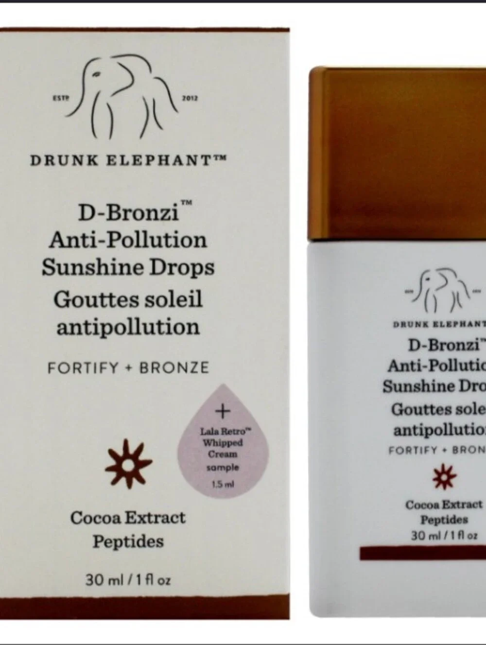 Drunk Elephant D-Bronzi Anti-Pollution Sunshine Drops+Free Sample Of Moisturizer